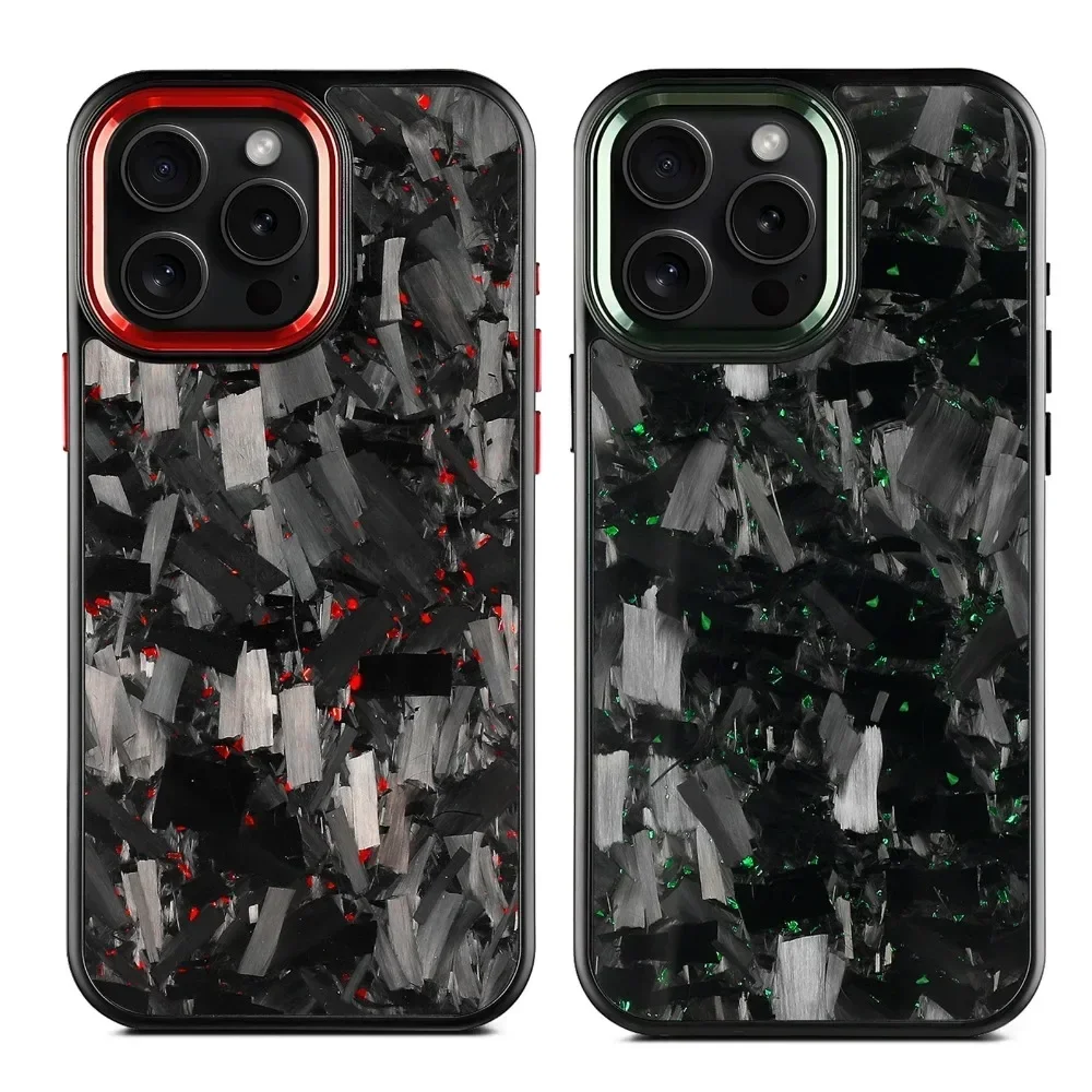 

Ultra Thin Carbon Fiber Texture Armor Magnetic For Magsafe Case For IPhone 16Promax 15 Pro Max 14 13 12 11 Case Metal Frame