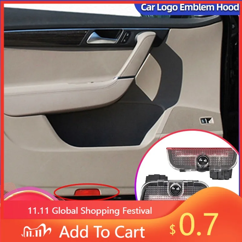 

Для Volkswagen VW наклейки на интерьер, колпаки ступиц, светодиодный проектор двери автомобиля, призрачная тень, аксессуары для приветственного света для VW Tiguan MK1 MK2