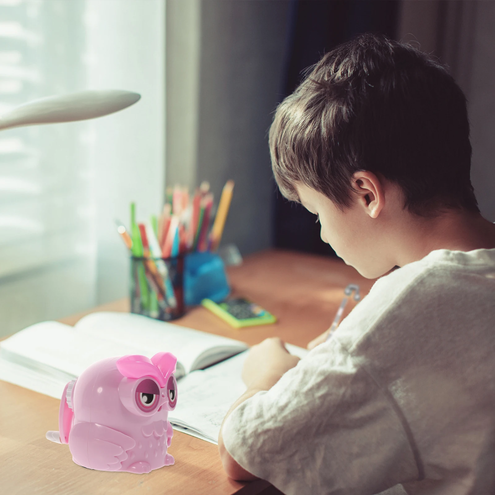 

1pcs Lovely Owl Cartoon For Semi-Automatic Rotary Supplies Office Use Lightweight Bright Color Random Color Pencil