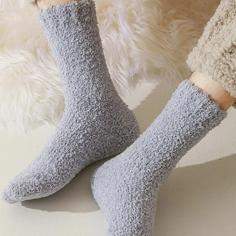 Winter Warm Men's Socks Women Resist Cold Thermal Middle Tube Socks Outdoor Shopping Photograph Comfortable Mid Length Hosiery