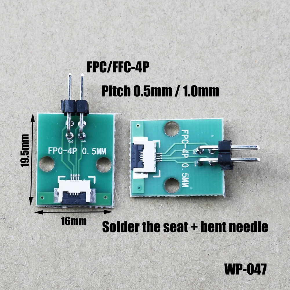 1pcs 4P 0,5mm pitch Stecker SMT Adapter zu 2,54mm 1,00 zoll loch FPC FFC Kabel Geschweißte bord + zweireihig gerade pin WP-047