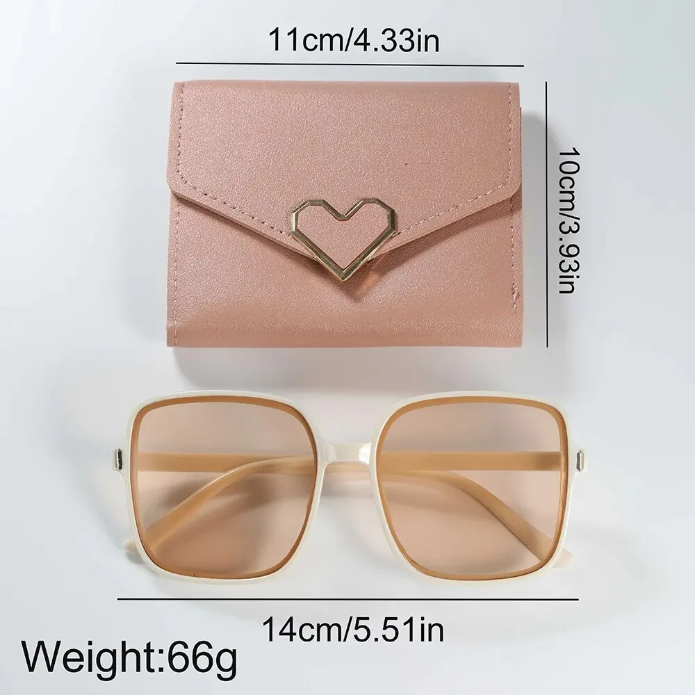 3 Stück Set Frauen lässig Leder uhren Quarz Armbanduhren & Damen Herz Bogen Brieftasche Brille Sonnenbrille Uhr montre femme