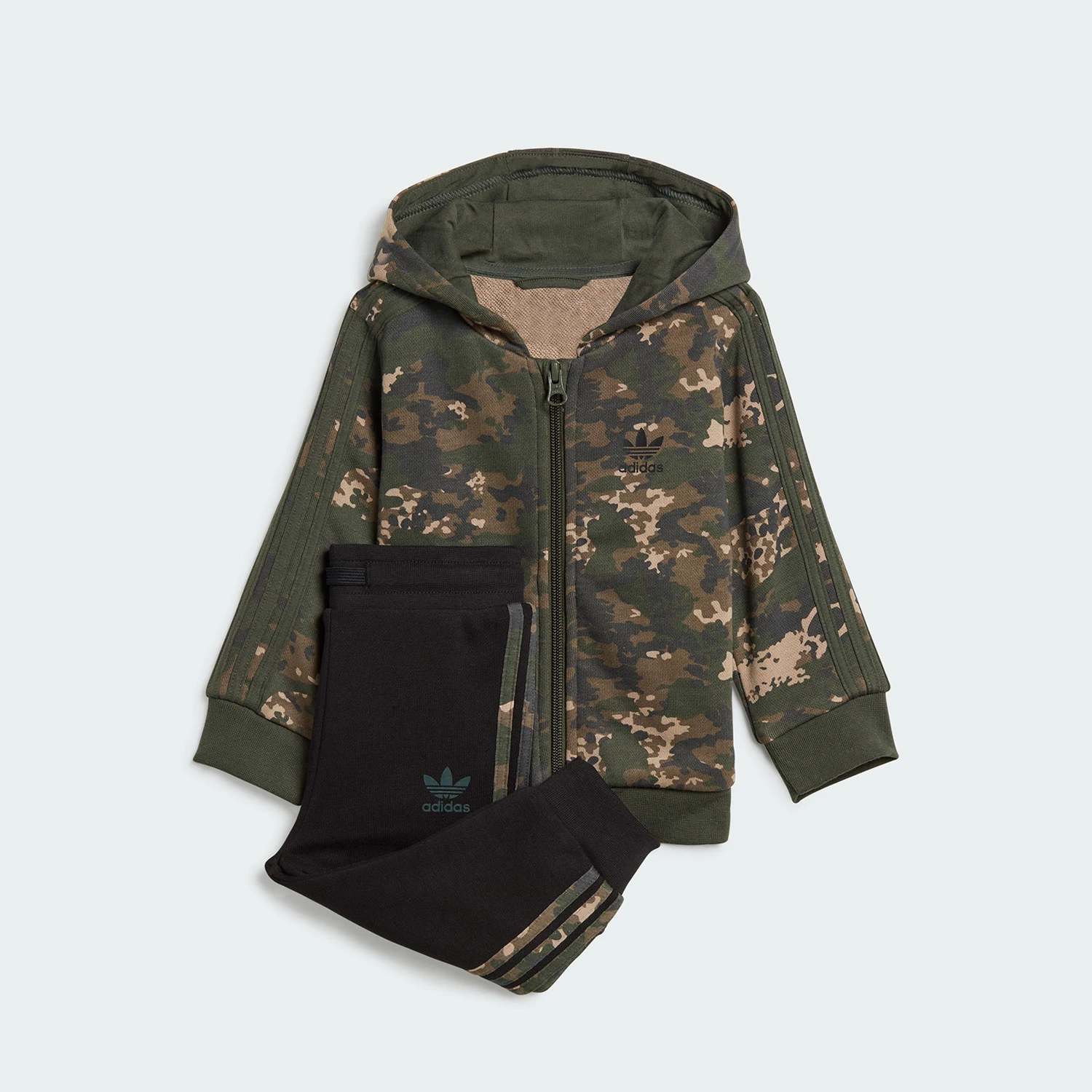 Traje deportivo Adidas original con capucha y pantalones de manga larga para bebé IP0256