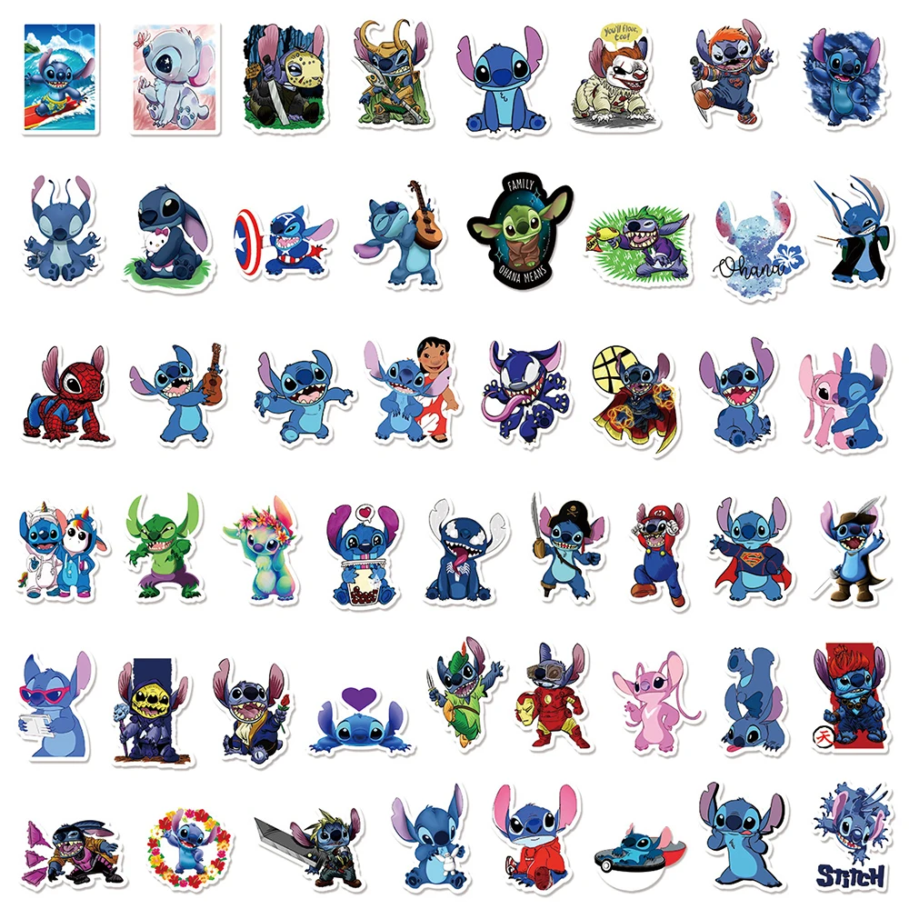 10/30/50pcs Cute Cartoon Disney Stitch Anime Stickers Funny Classic Graffiti Decals for Skateboard Notebook Waterproof Sticker