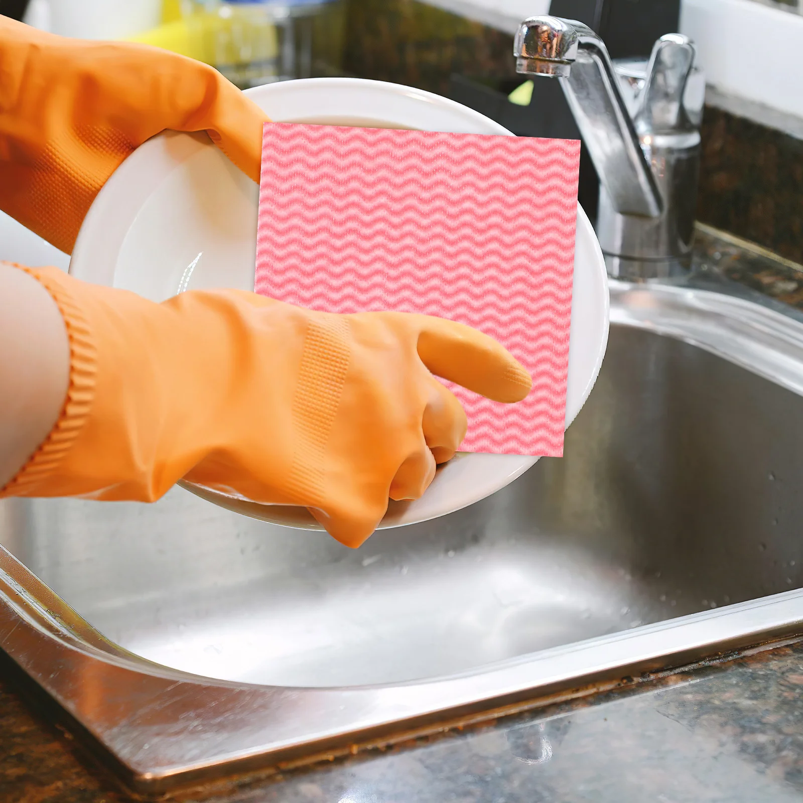 

50Pcs Kitchen Cleaning Cloths Reusable Washcloths 30Cm Non Woven Absorbent Quick Dry Dish Towels for Home Car