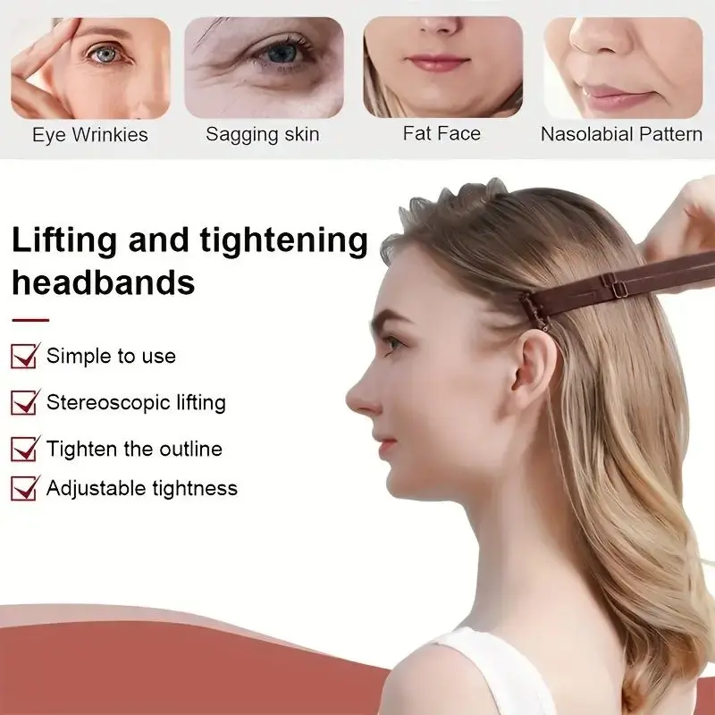 قطعتان من أربطة الشعر الفورية لشد الوجه مع مشابك - أشرطة تمدد غير مرئية لرفع جهد - محسن تجميل مضاد للانزلاق #4