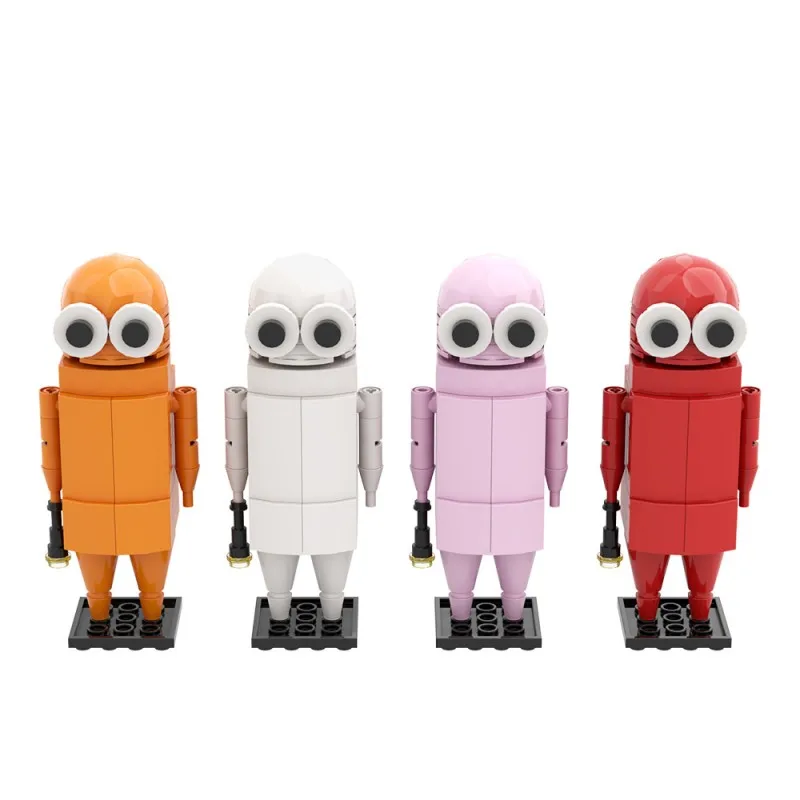 MOC Repo – blocs de Robot de société hantée, figurines de jeu d'horreur multicolores à grands yeux, modèle de jouets à collectionner, cadeau pour adultes et enfants