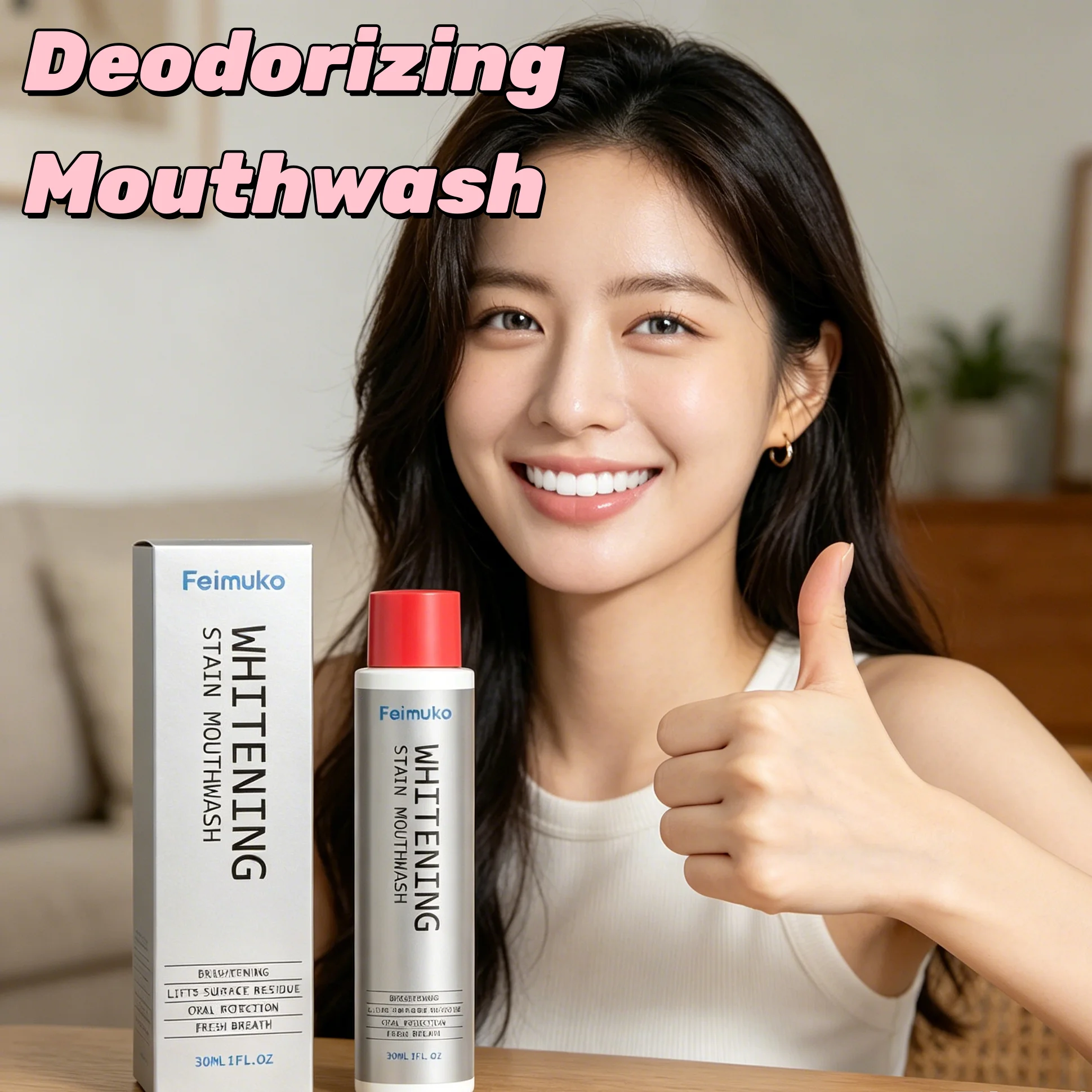 Teeth Whitening Mouthwash Alcohol Free Deep Clean Plaque Stain Remover Long Lasting Fresh Breath Oral Cleansing Liquid Oral Care