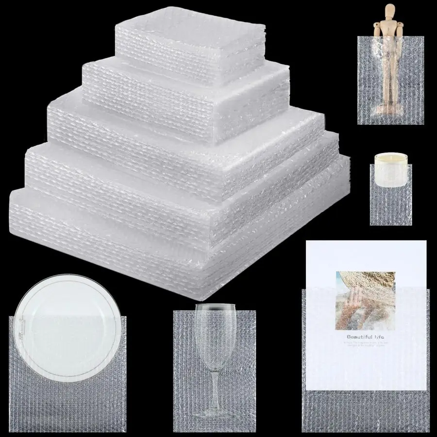 

Pcs 5 Sizes Bubble Pouches Bags Bubble Bags for Shipping Packing Cushion Wrap Pockets Moving Supplies for Dishes and Glasses, Ch