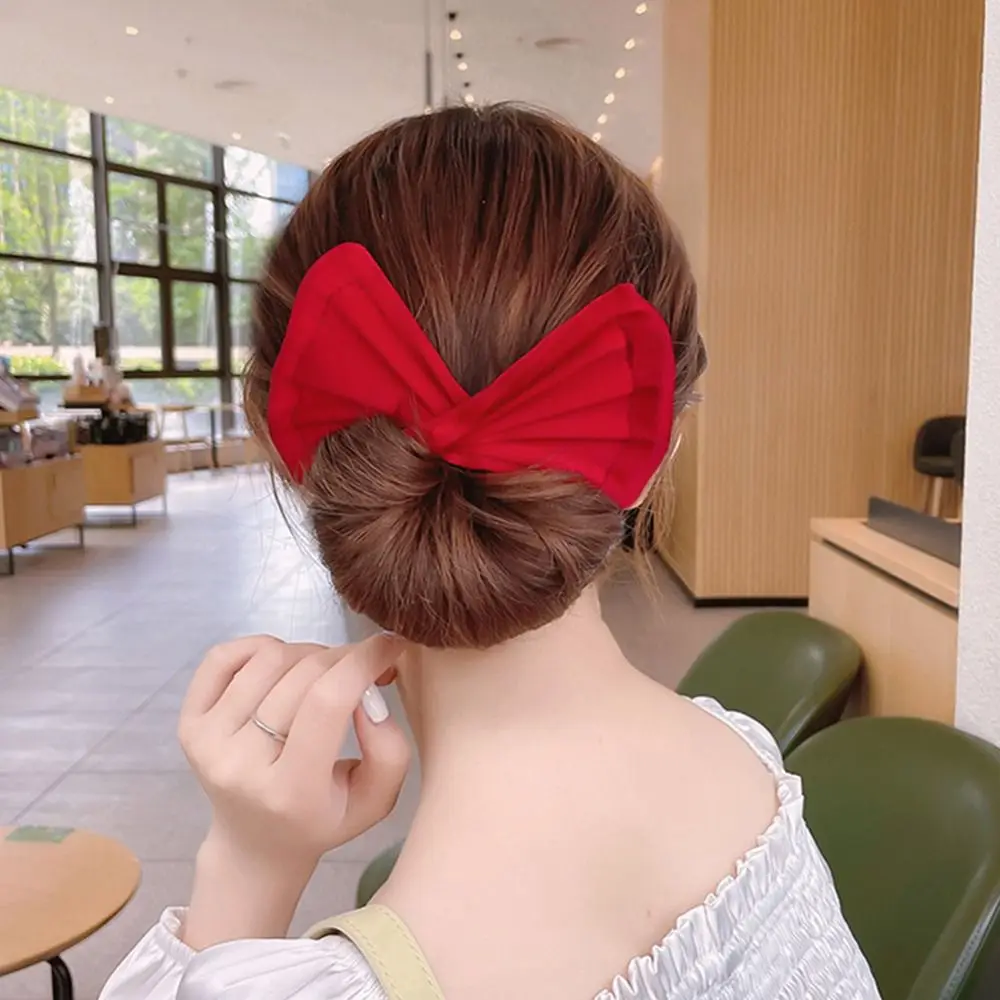 DIY Cloth Hair Band Multicolor Bun Print Headband Hairpin Bun Maker Hair Circle Women
