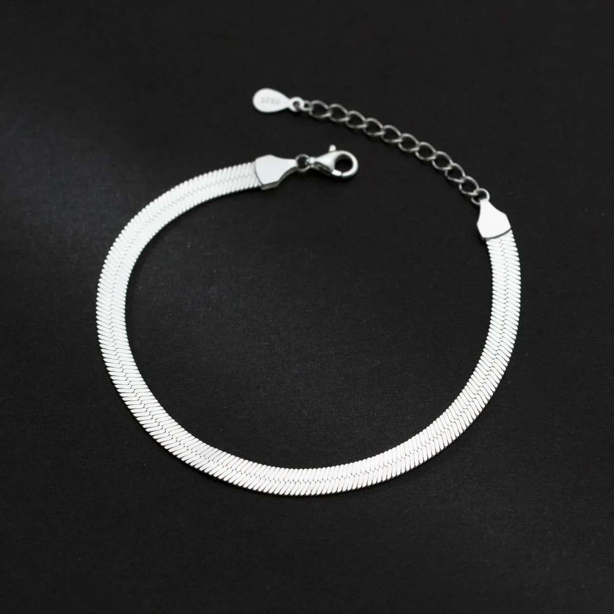 MIQIAO 925 Sterling Silver Women Bracelet Flat Snake Chain Female Christmas Gift Jewelry Bracelets On Hand Temperament