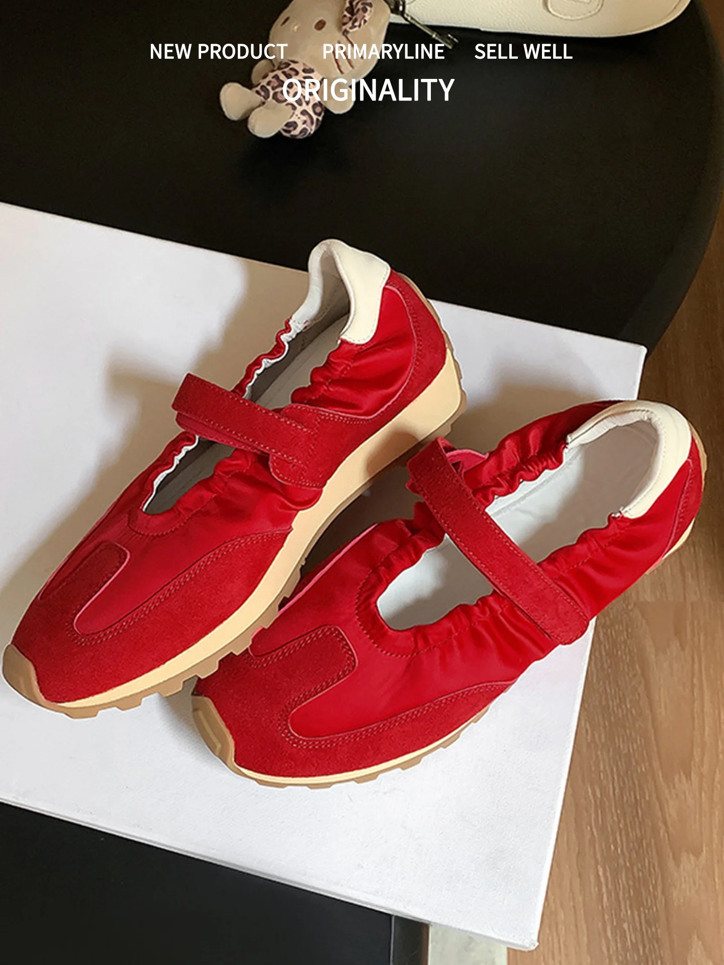 

Genuine Leather Mary Jane Flat Shoes Women's Ballet Style Heightening 2cm Soft Bottom Sports Casual Dequn Agan Shoes Women