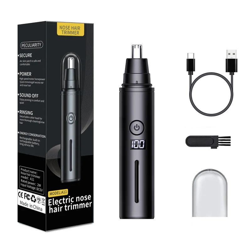 Mini-Taschen-Nasenhaarschneider, schmerzloser Haarschneider, Nasenohren, Haar, Augenbrauen, wasserdicht, tragbarer Trimmer für Männer und Frauen