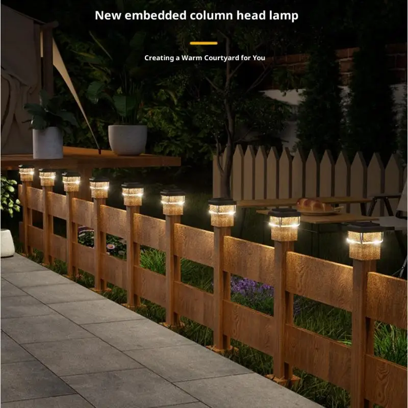 LED Solar Post Cap Light IP65 Waterproof for Outdoor Fence Deck Garden Yard Pathway Energy Saving Lamp
