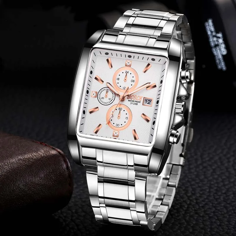 Hot Sale Luxury Brand Quartz Watch reloj Men's Fashion Dress Watches Men Automatic Calendar Business Watch relogio masculino