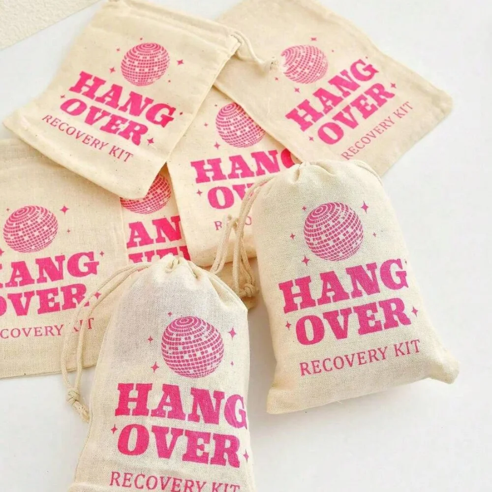 20 pcs Custom Gunny Bags,Candy Snack Bags Gift Bags Gift Bags Hangover Recovery Kit' Hangover Relief Kit Burlap Bag