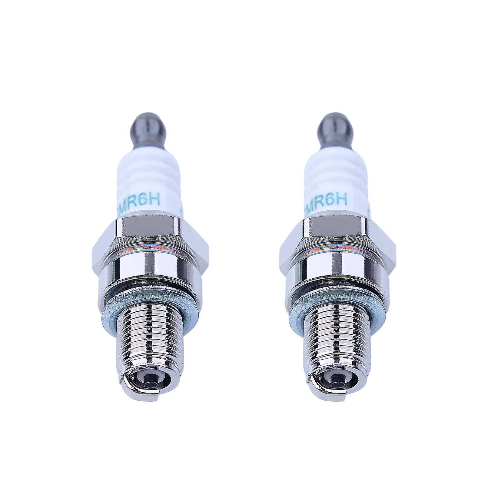 2 Pack Spark Plugs CMR6H Replacement Spark Plugs Suitable for Chain Lawnmower Engines