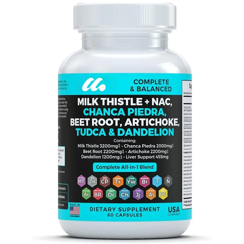 

Milk thistle+NAC supplement contains dandelion root extract, beetroot extract, and Korean thistle extract Chanca Piedra、TUDCA