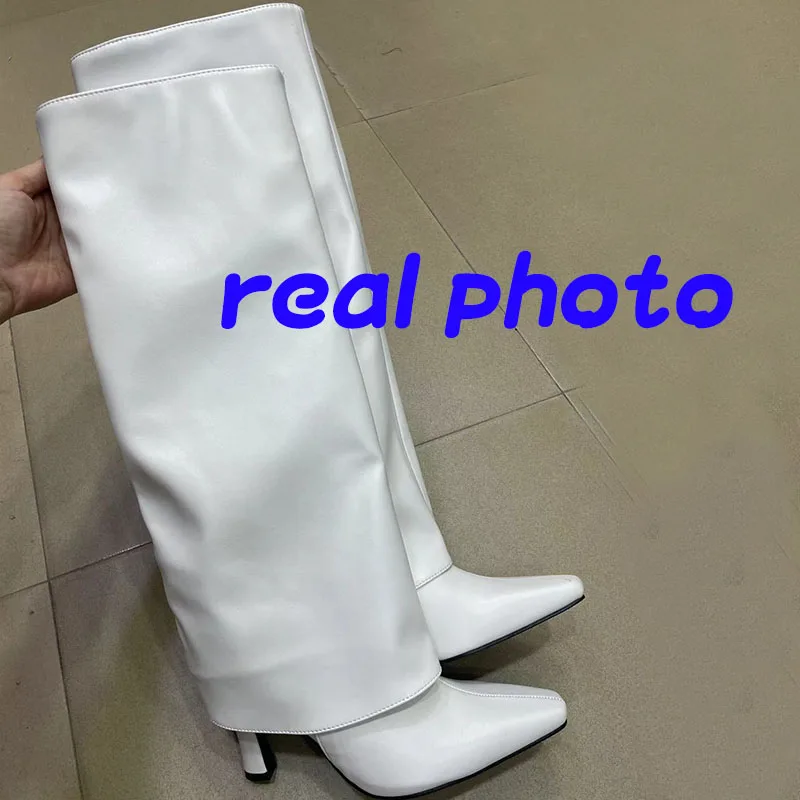 New Shoes Ladies Modern Knee High Heels Boots Designer Fashion Slip On Long Women Western Boots Female Pumps Footwear