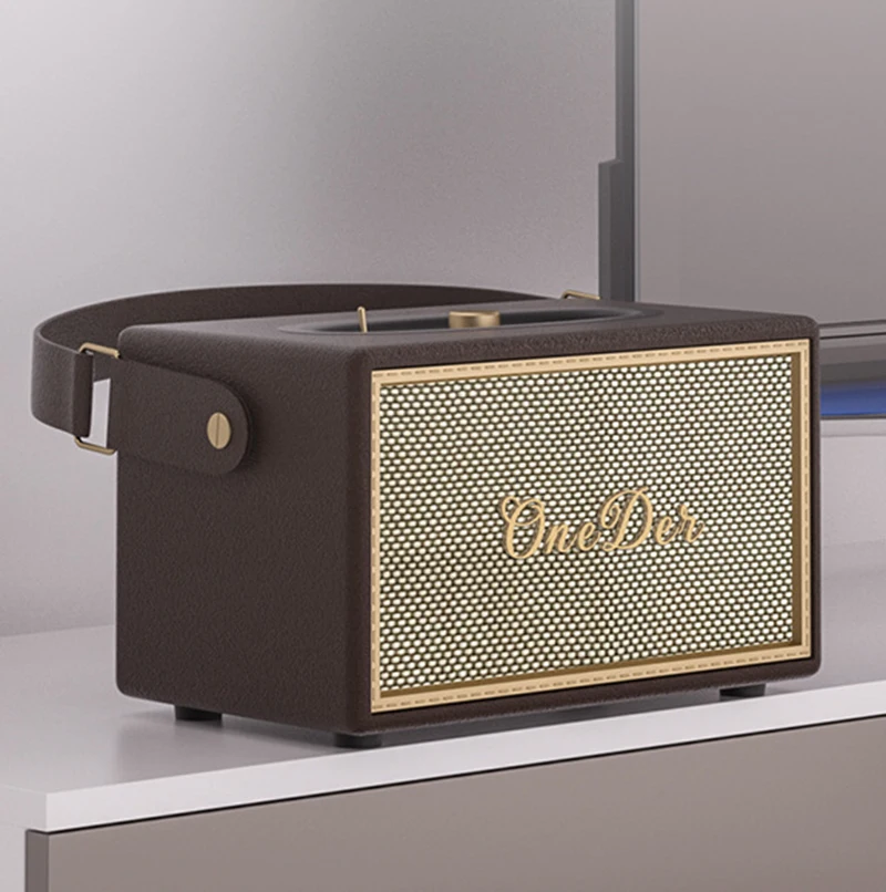 Oneder D6 40 Watt Power Retro Bluetooth Wireless Speaker Classic Style Nostalgic Wooden Portable Audio Subwoofer Outdoor Speaker