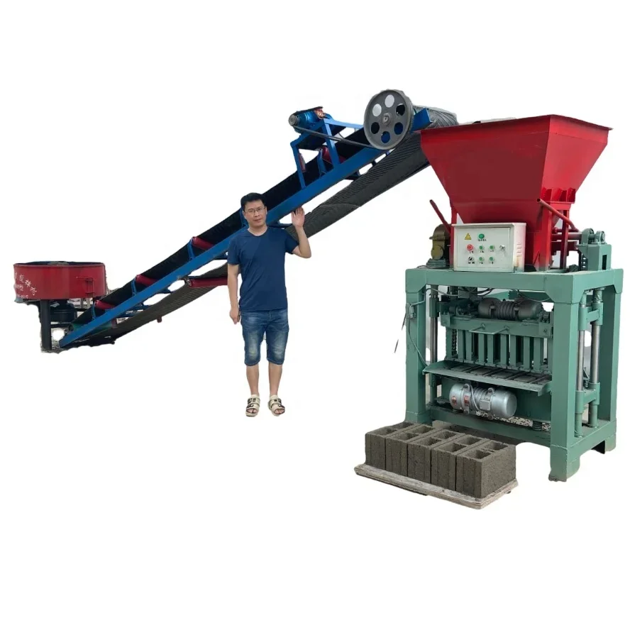 

Small scale concrete building block production line BR4-40 cement hollow brick block making machinery for sale