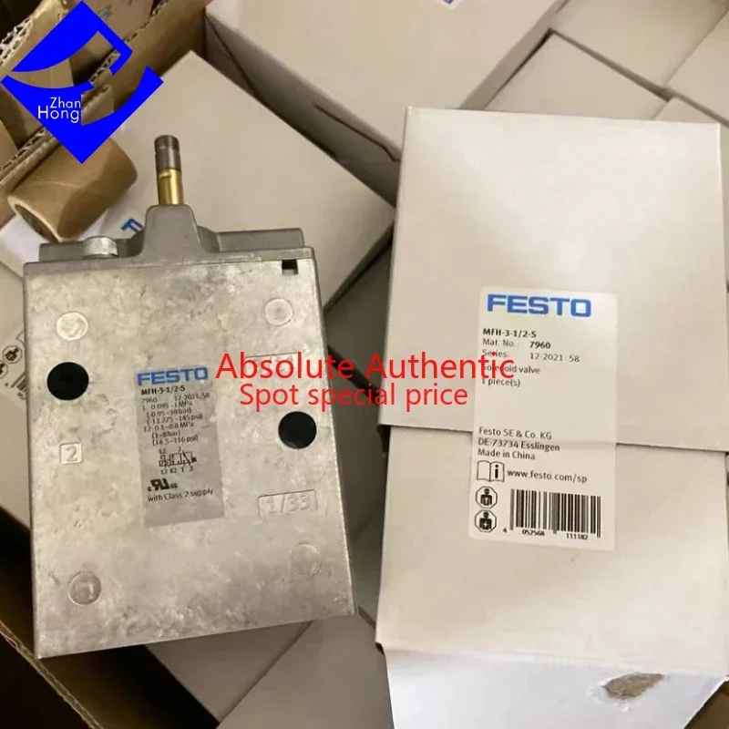 FESTO-válvula solenóide 7960, MFH-3-1/2-S, estoque genuíno e original, disponível para preços e dentro de casa