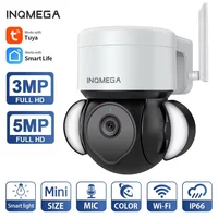 INQMEGA-cámara TUYA de 5MP, cámara de videovigilancia inteligente en la nube, WIFI para exteriores, seguimiento automático, Google Home, Alexa, CCTV, PTZ