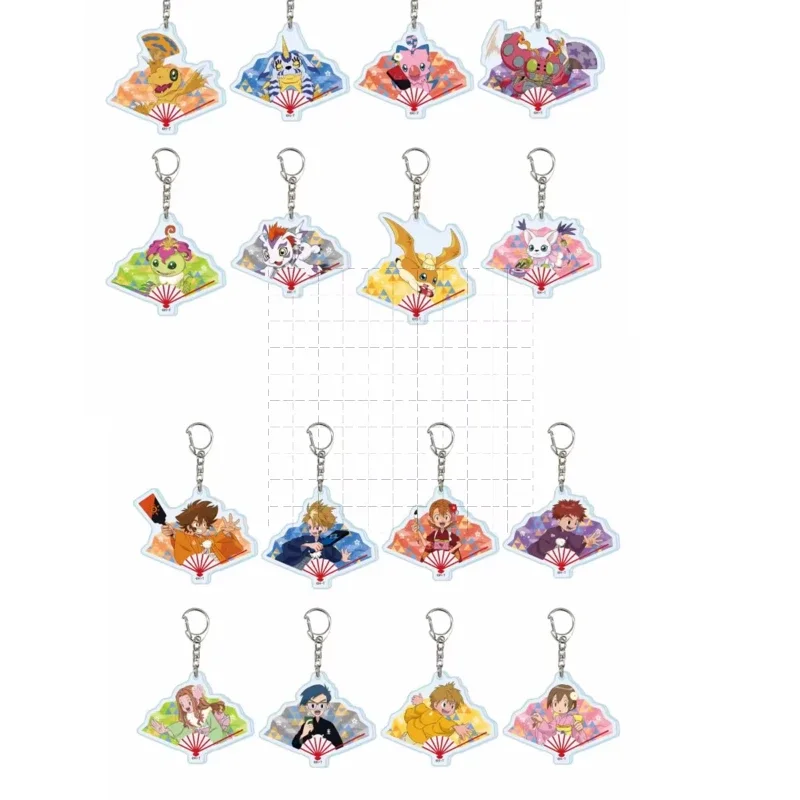 Game Digimon Adventure Keychain Doll Anime Yagami Taichi Agumon Gabumon Piyomon Acrylic Keyring Pendant for Gift