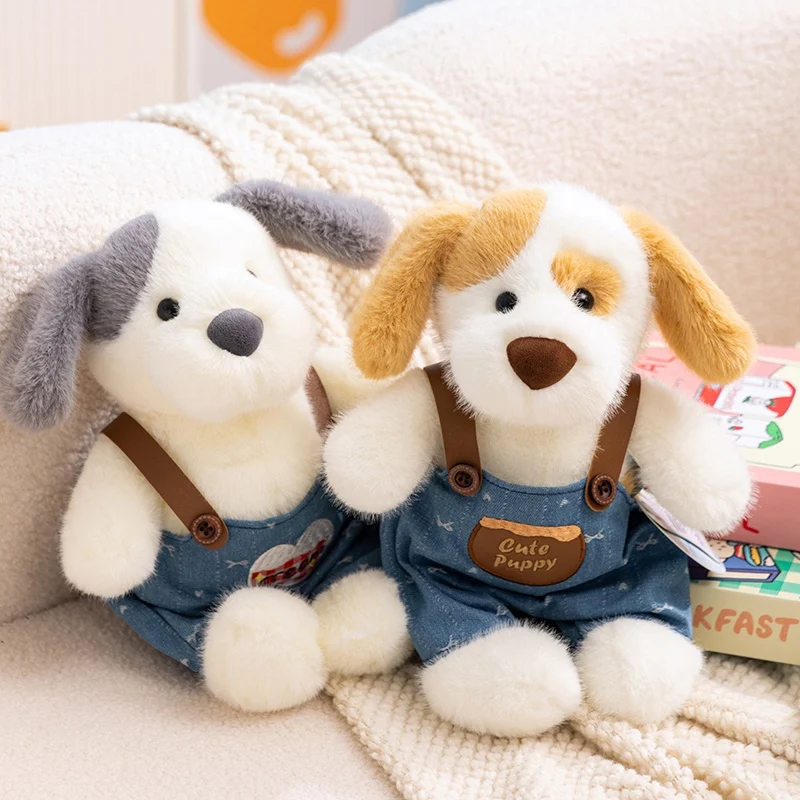 

Adorable Overalls Puppy Plush Toys High Quality Color-matching Golden Retriever Doll Cute Children Companion Doggy Nice Gift