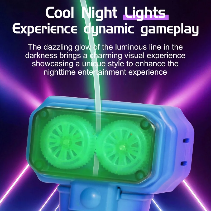 Portable Handheld Rope Launcher - Luminous /Glow in The Dark，Stress Relief & Fun Game，Kids Party Gift，Light Toy String