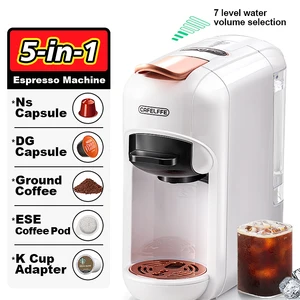 ماكينة صنع القهوة CAFELFFE 5 في 1 Fit Dolce Gusto Nespresso Capsule ESE Pod Ground Coffee K-Cup 19bar ساخن / بارد ، هدية أفضل 6 أسعار لماكينة قهوة نسبريسو - رقم 1