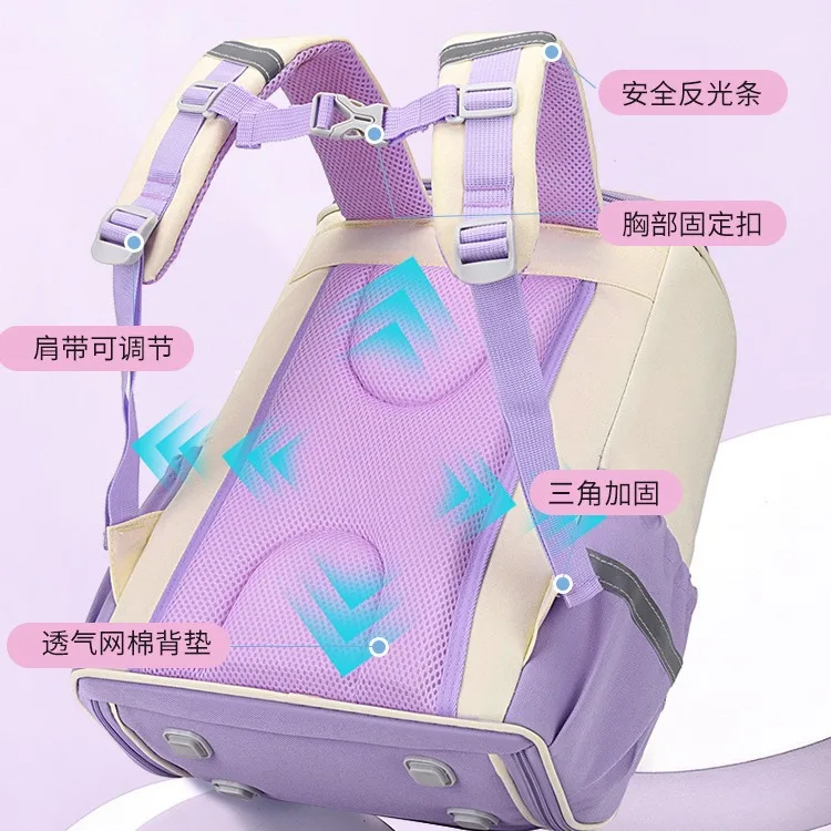 Primary School Backpack for Girlscute Rabbit Kid Backpack Waterproof Large Capacity Girl School Bag 6-10 Years Children Bookbag