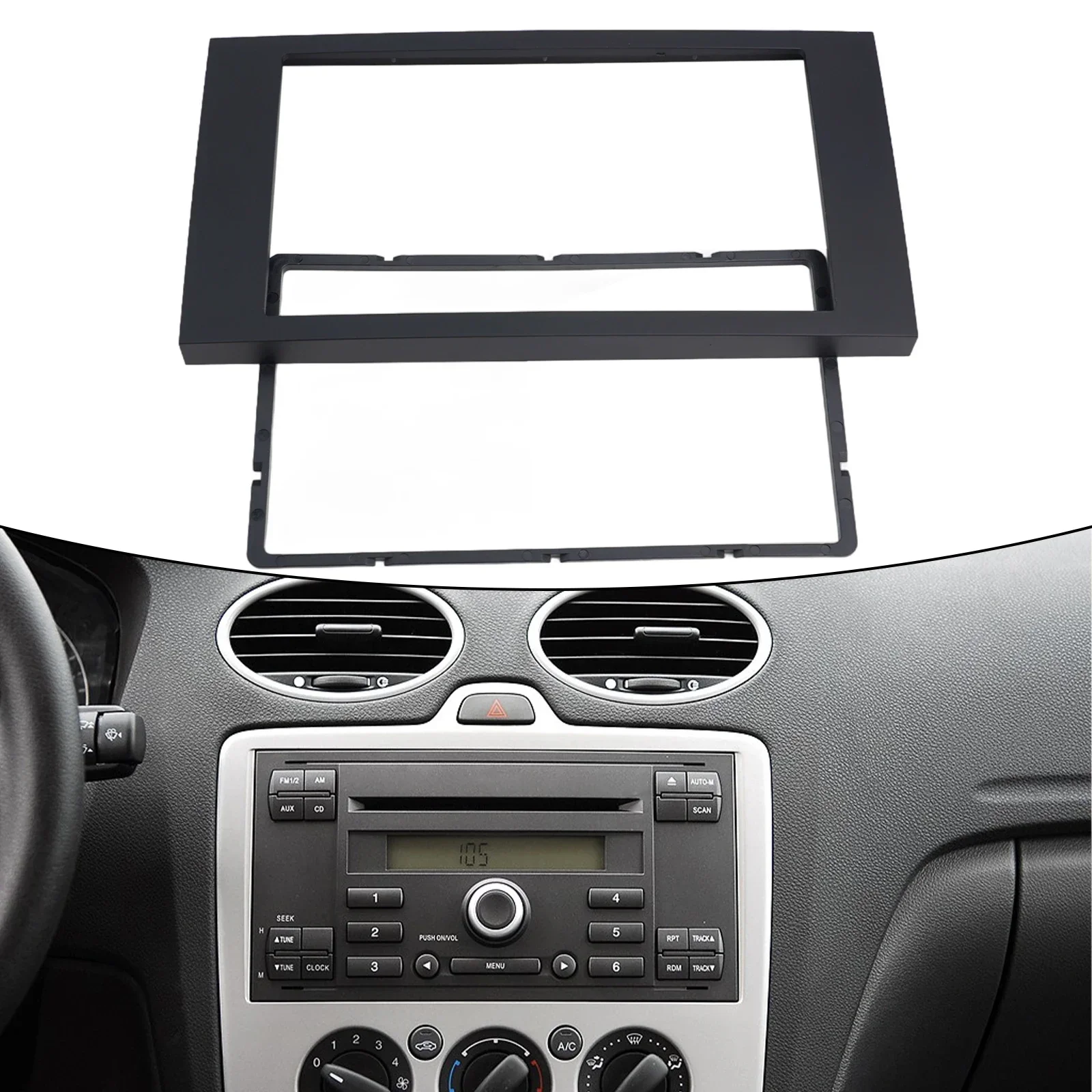 Car 2 Din Stereo Radio Navigation Fascia Panel Frame Trimsfit For FORD For Focus II 2005+ For C-Max 2005+ For S-Max 2006+ F