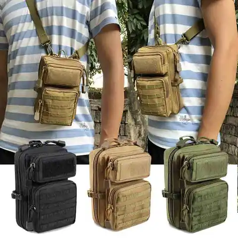 인기있는 다기능 전술 파우치, Molle 힙 웨이스트 EDC 가방 지갑, 휴대폰 거치대 가방, 캠핑 하이킹 사냥 패니 팩