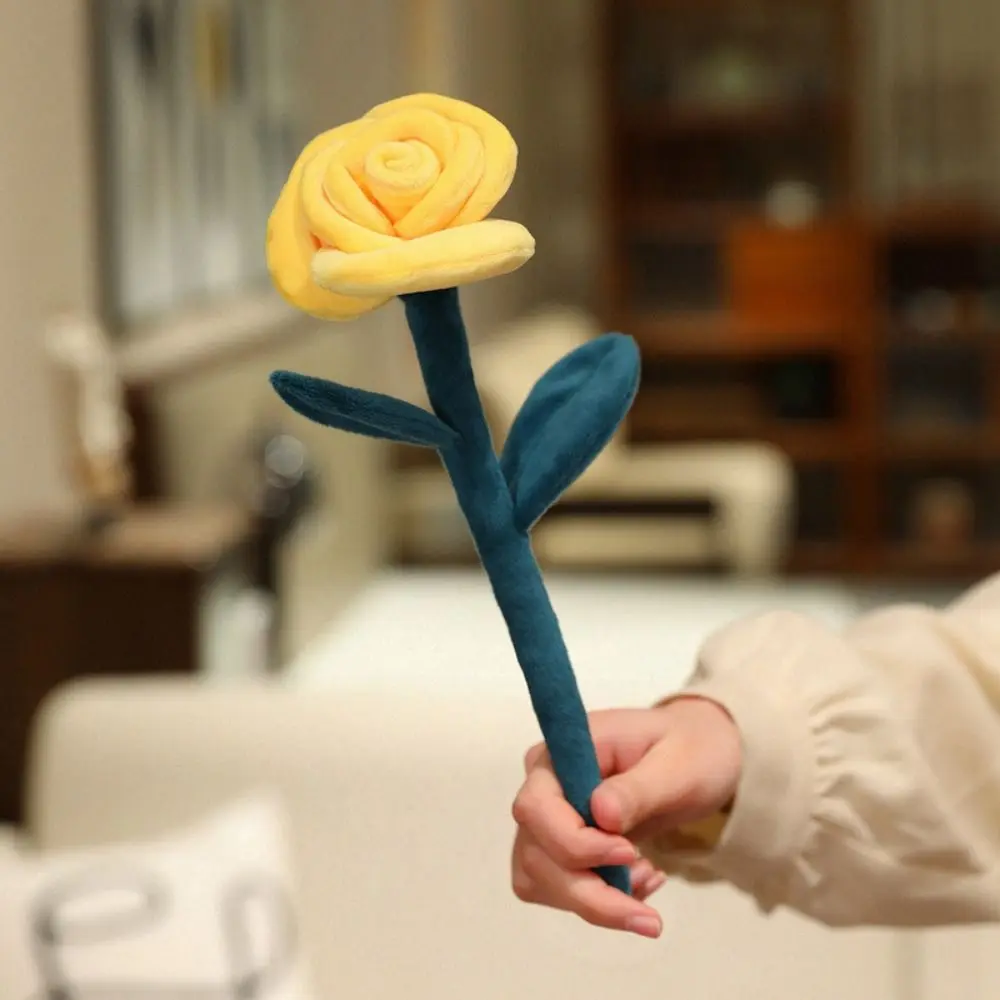 Bouquet di Rose in Peluche da 28cm, Bambola Morbida Realistica, Fiori Simulati, Pianta Cartoon, Fiori Colorati