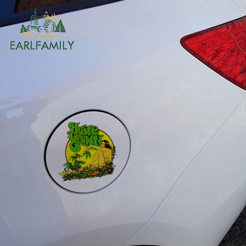 EARLFAMILY 13cm X 12.5cm For Home Grown Weed Car Stickers Occlusion Bumper Trunk Scratch Truck Car Door Protector Decal - view 2
