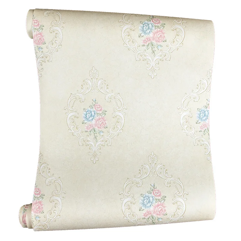 الجملة بسيطة النمط الأوروبي 3D زهرة كبيرة خلفية لغرفة النوم الفتيات غرفة الزفاف رومانسية البلد غير المنسوجة الجدار Pa #6