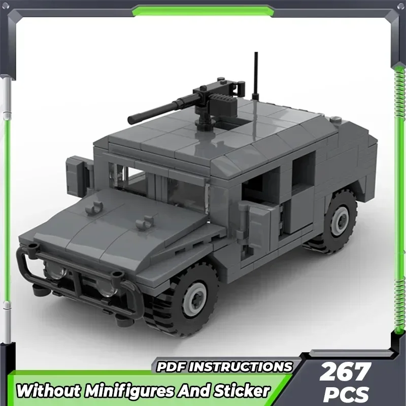 Moc cegły budowlane wojskowy Model ciężarówki HMMWV M1025 technologia pojazdu klocki modułowe prezenty zabawki świąteczne zestawy DIY montaż