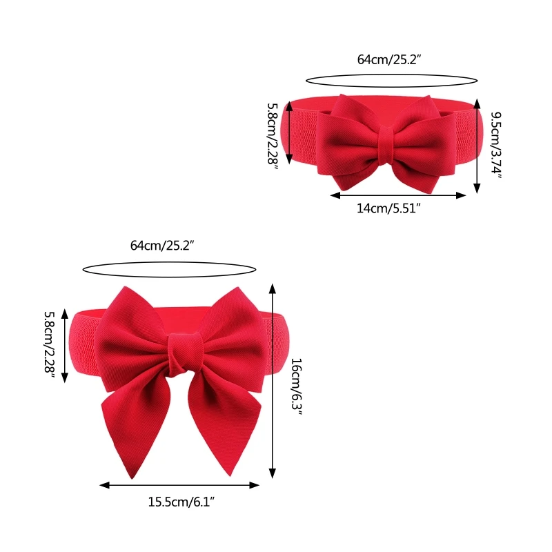 Y1UB Damesmode Elasticiteit Tailleband Strik Decor Riem All-match tailleband