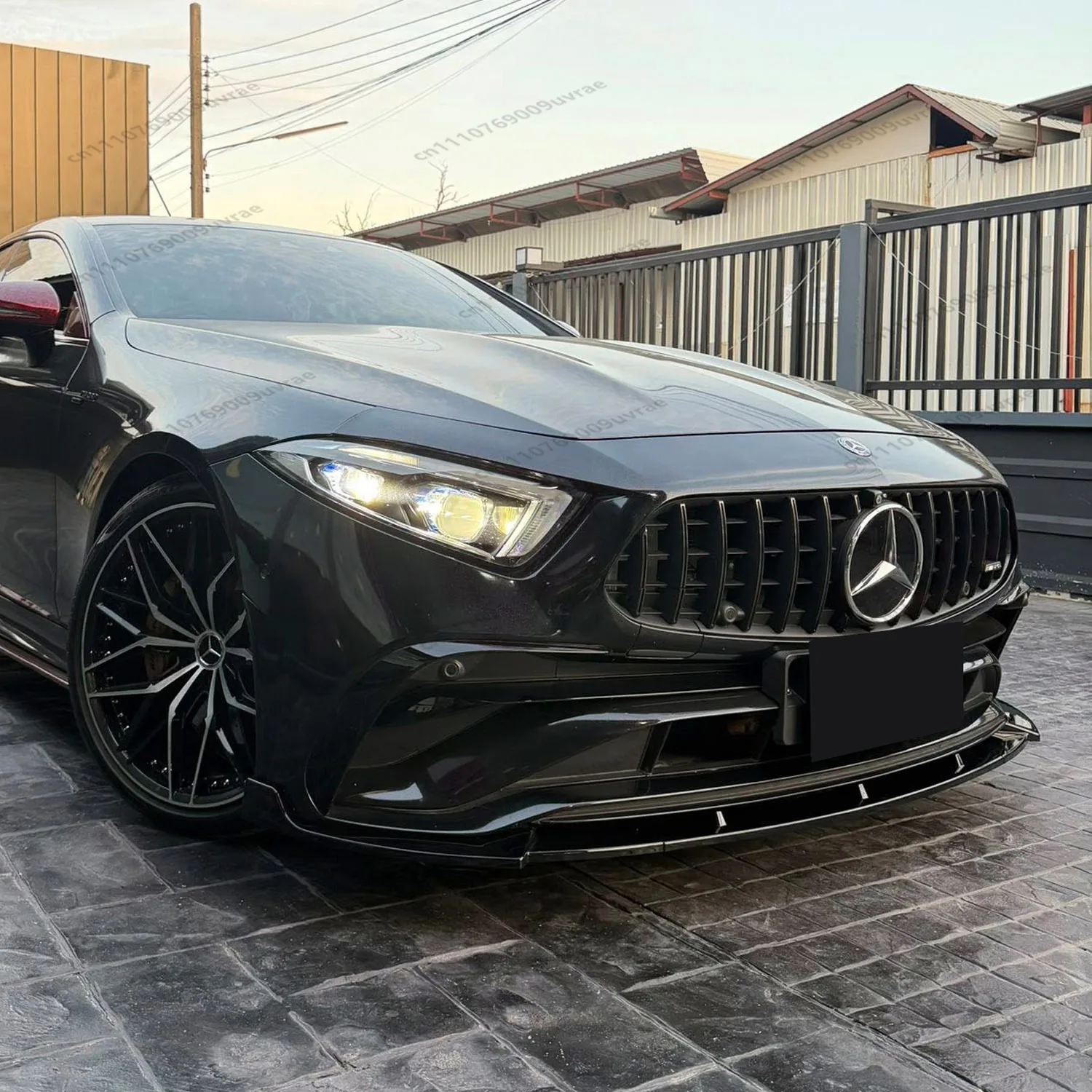 

Gloss Black Front Bumper Lip Spoiler Splitter Diffuser Bodykits For Mercedes C257 W257 CLS53 AMG/AMG-Line 2022-2026 Facelift