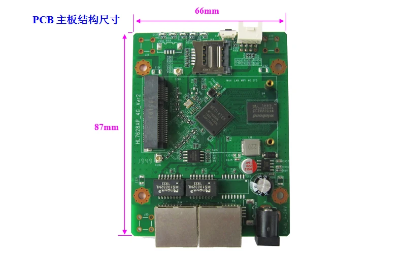 

MT7628 Small Size WiFi Board Motherboard 3G/4G/LTE to Wired Broadband