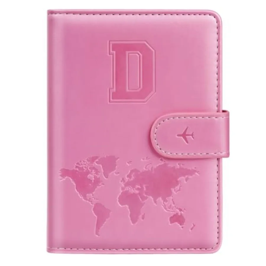 

Passport Holder Cover Initail Letter A-Z Travel Wallet Embossed Design RFID Blocking Card Holder Personalized Gift Passport Cov