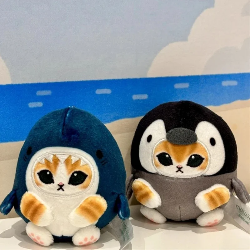 Genuine Mofusand Shark Cat Plush Pendant Marine Creature Orca Cat Plush Hanging Ornament Gashapon Backpack Bag Decor Gift Toy