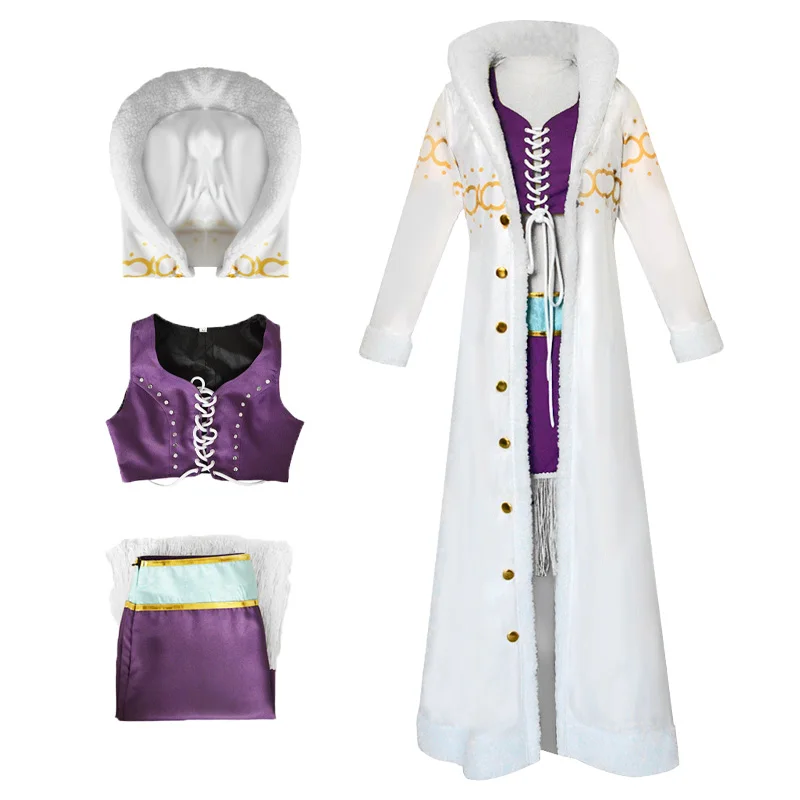 Anime Piece Nico Robin Costume Cosplay Miss Allsunday Abito Cappotto Donna Fantasia Abiti Halloween Carnevale Festa Cosplays Abiti