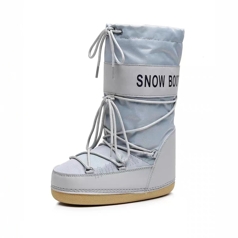 Women Ski Boots 2024 Winter Skiing Boots Fashionable Round Toe Midsole Women's Snow Boots Thick Sole Boots