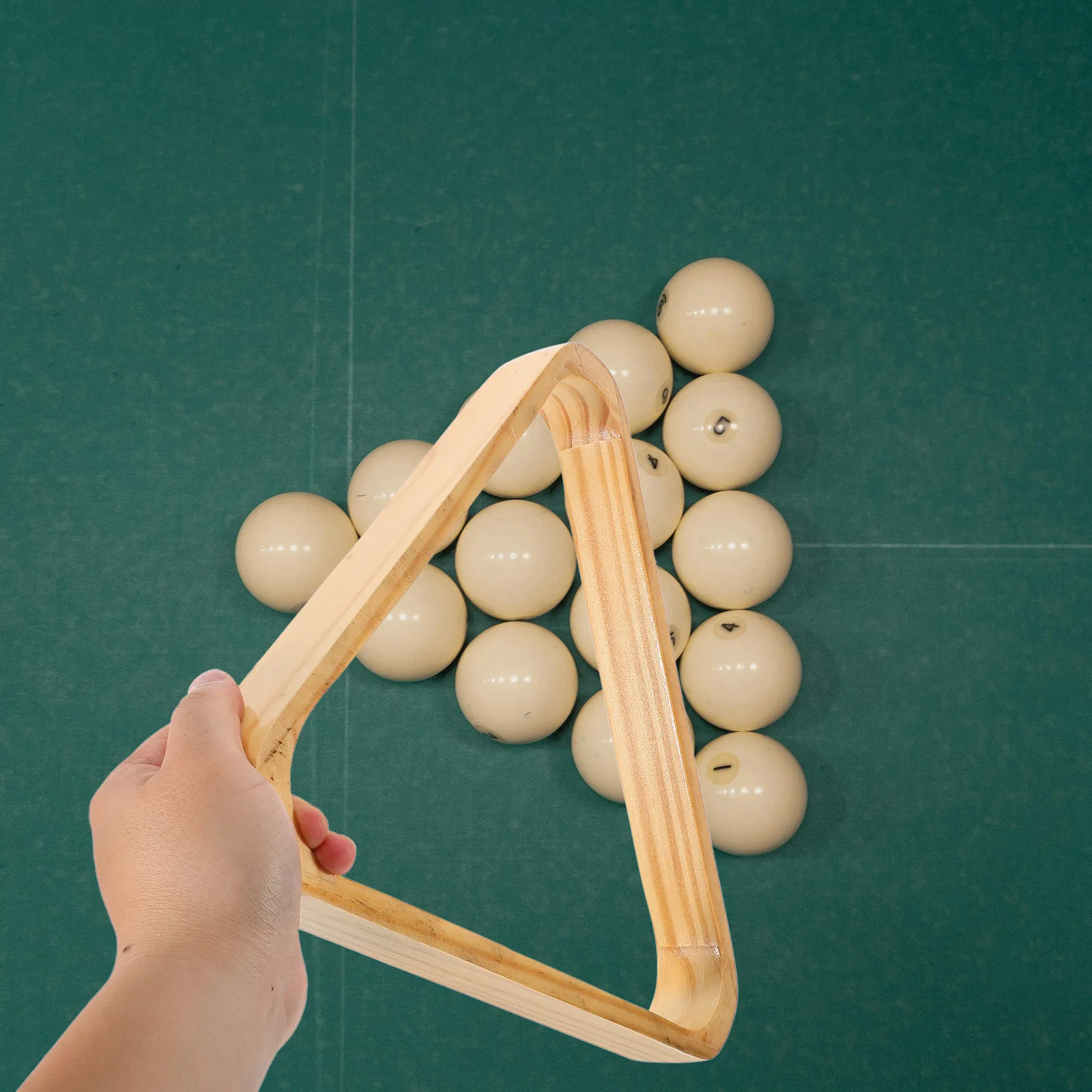 

Wooden Billiard Triangle Rack Pool Table Accessories Durable Ball Holder for Snooker Nine Ball Billiards Storage Tray