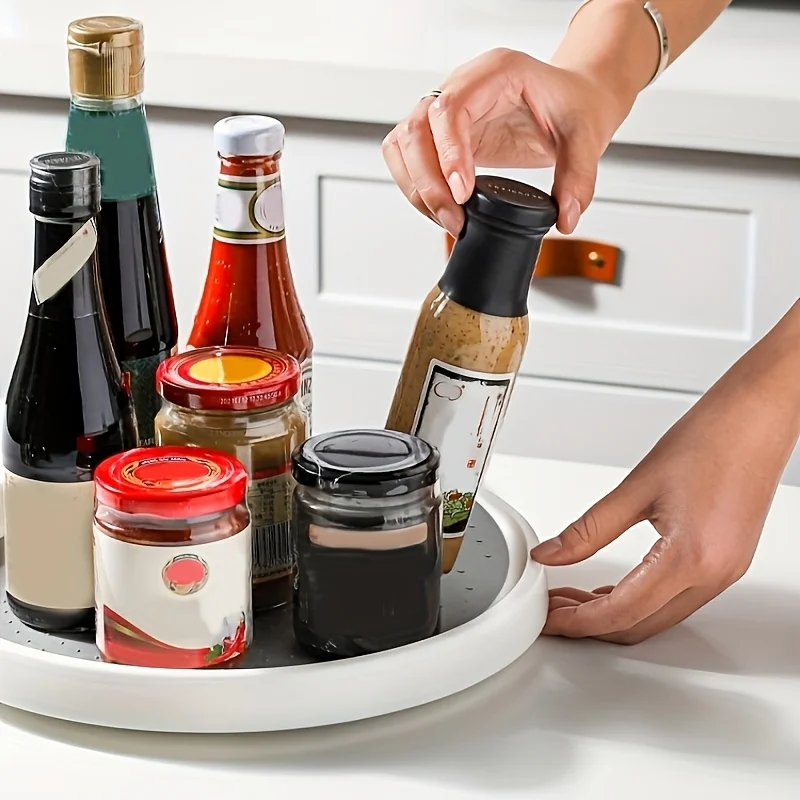 360 Degree Rotating Storage Box, Kitchen Storage Turntable Rack, Suitable for Kitchens, Cabinets, Refrigerators, Bedrooms