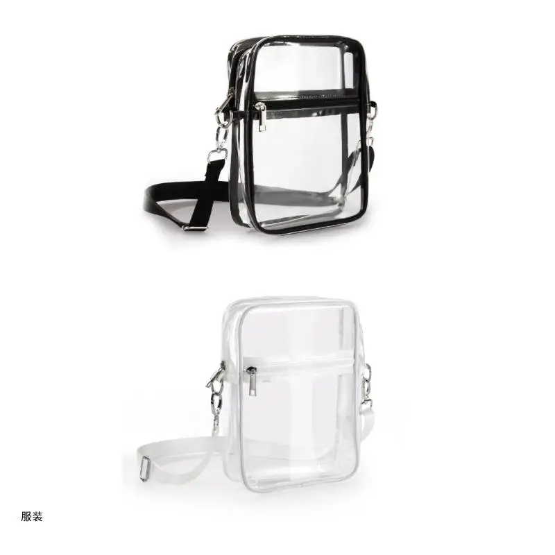 

D0UD Clear Crossbody Shoulder Bag Transparent Purse for Women Work Travel