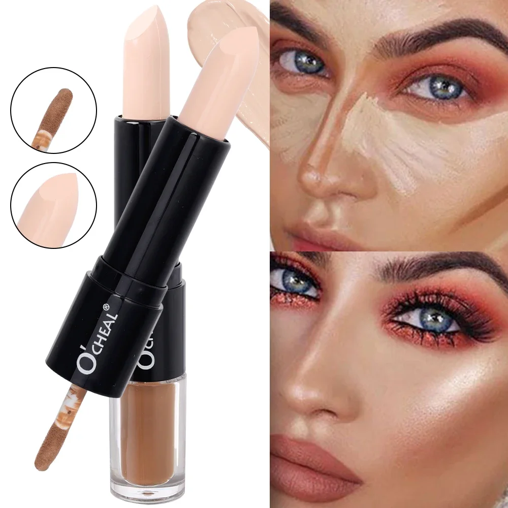 Tweekoppige Bronzer Contour Stick Concealer Pen Gezicht Make-Up Foundation Crème Markeerstift Schaduw Contouren Potlood Cosmetisch