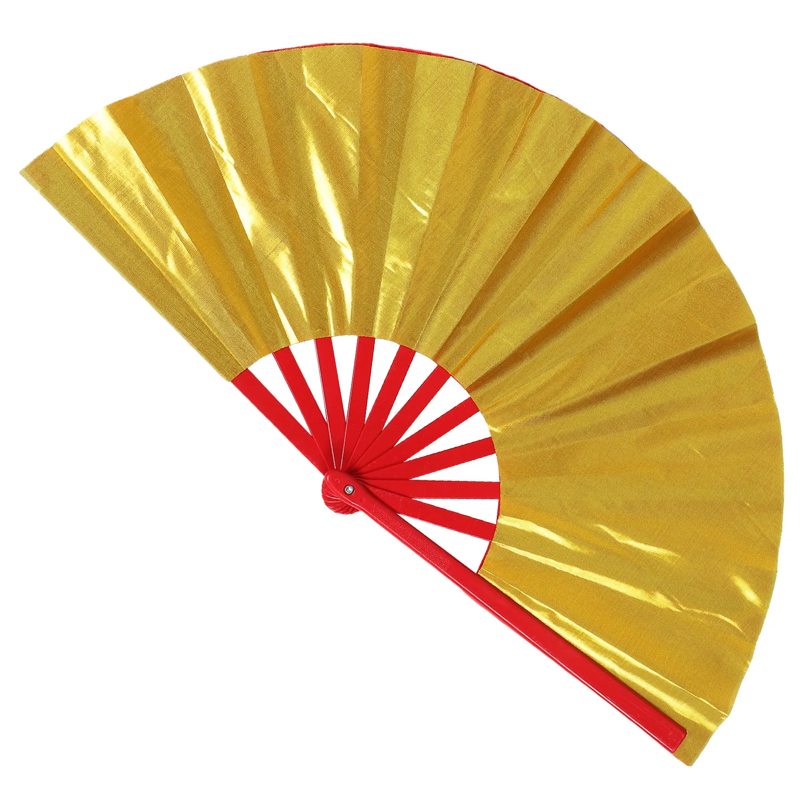 Lightweight Red Tai Fan for Kung Fu Martial Arts Performance Adult Coordination Training Festival Wedding Party